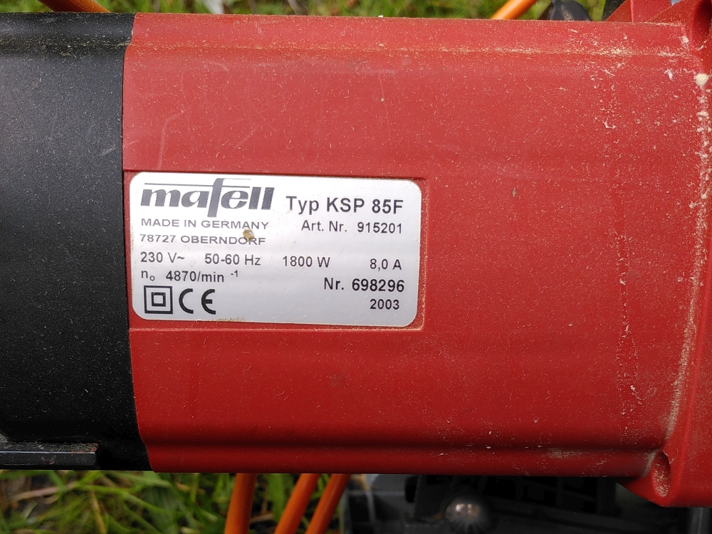 Mafell KSP 85 HKS Typenschild.jpg